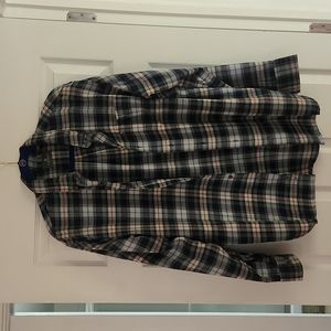 Mens Large Lightweight Flannel Shirt, longer in length & sleeve